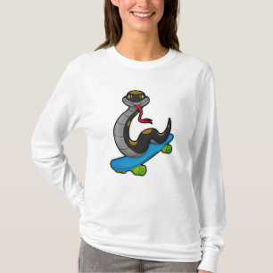 Snake as Skater with Skateboard T-Shirt