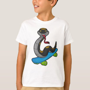 Snake as Skater with Skateboard T-Shirt
