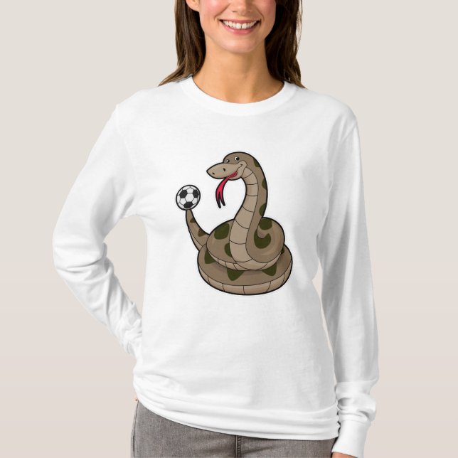 Snake as Soccer player with Soccer ball T-Shirt (Front)