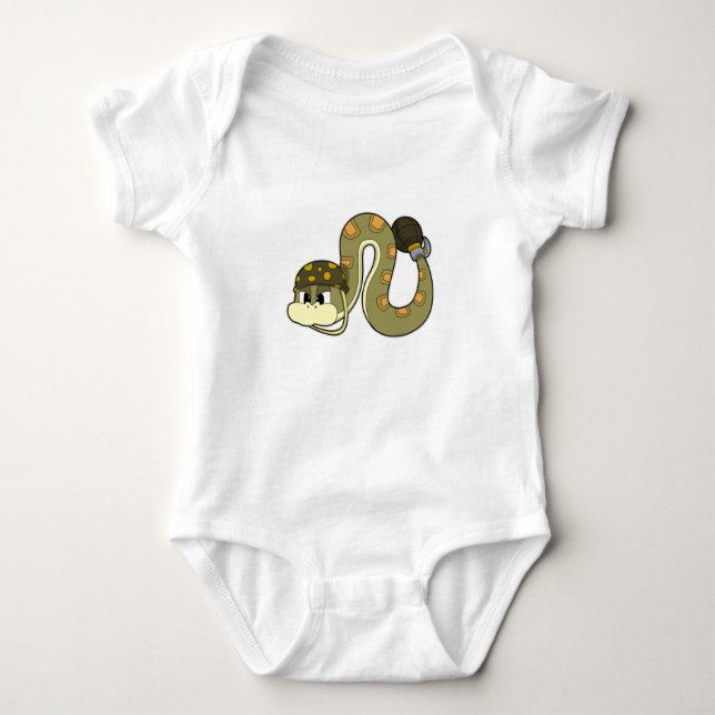 Snake as Soldier with Weapon Baby Bodysuit (Front)