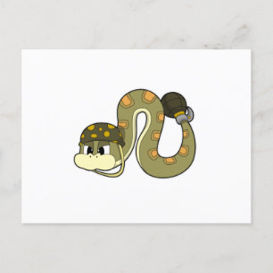 Snake as Soldier with Weapon Postcard