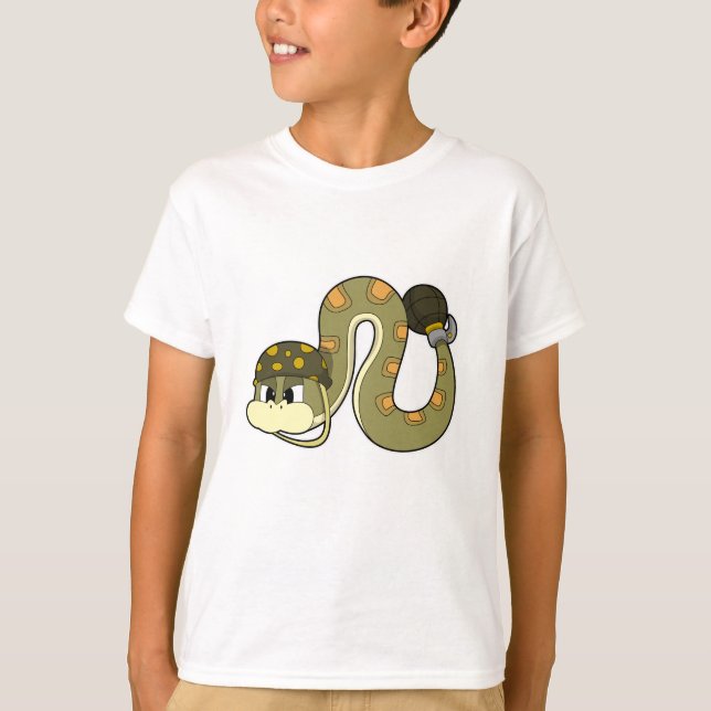 Snake as Soldier with Weapon T-Shirt (Front)