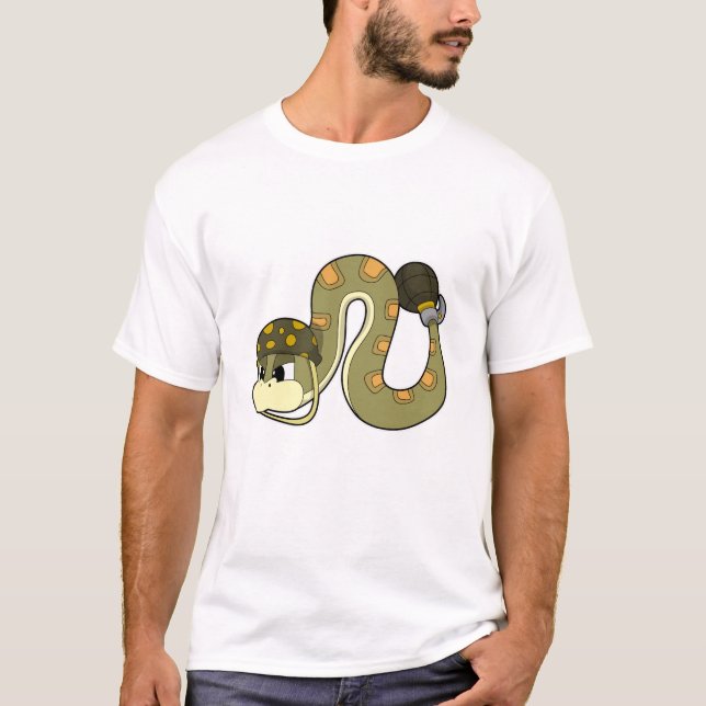 Snake as Soldier with Weapon T-Shirt (Front)