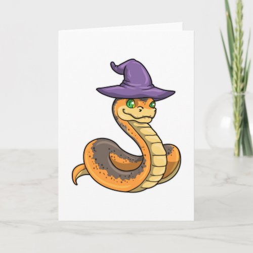Snake as Witch with Hat Card