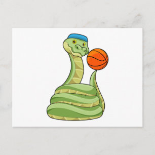 Snake at Basketball Sports Postcard