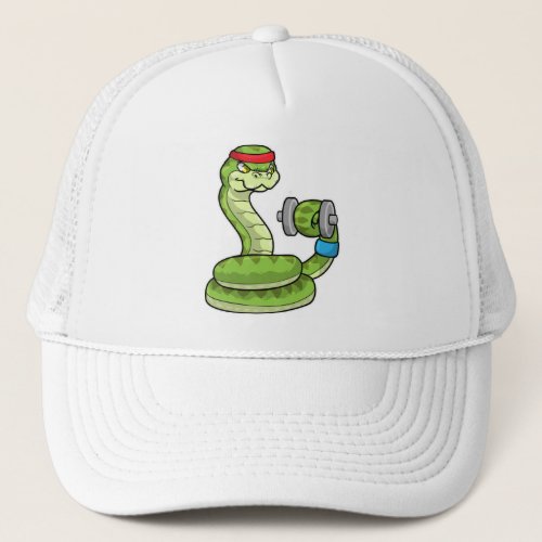 Snake at Bodybuilding with Dumbbell Trucker Hat