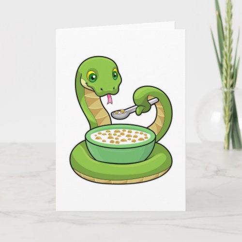 Snake at Eating with Muesli Card