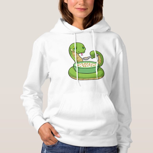 Snake at Eating with Muesli Hoodie (Front)
