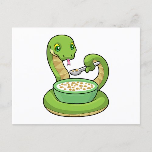 Snake at Eating with Muesli Postcard