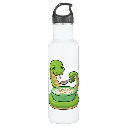 Snake at Eating with Muesli Stainless Steel Water Bottle