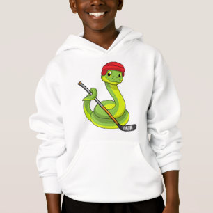 Snake at Ice hockey with Ice hockey stick Hoodie