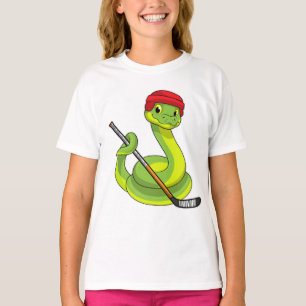 Snake at Ice hockey with Ice hockey stick T-Shirt