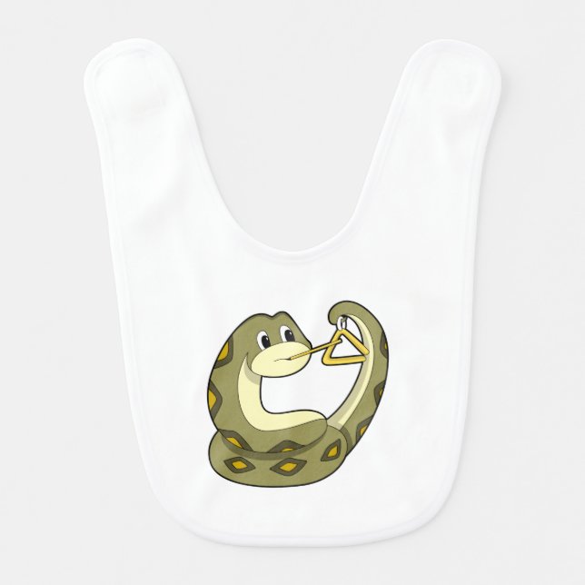 Snake at Music with Triangle.PNG Baby Bib (Front)