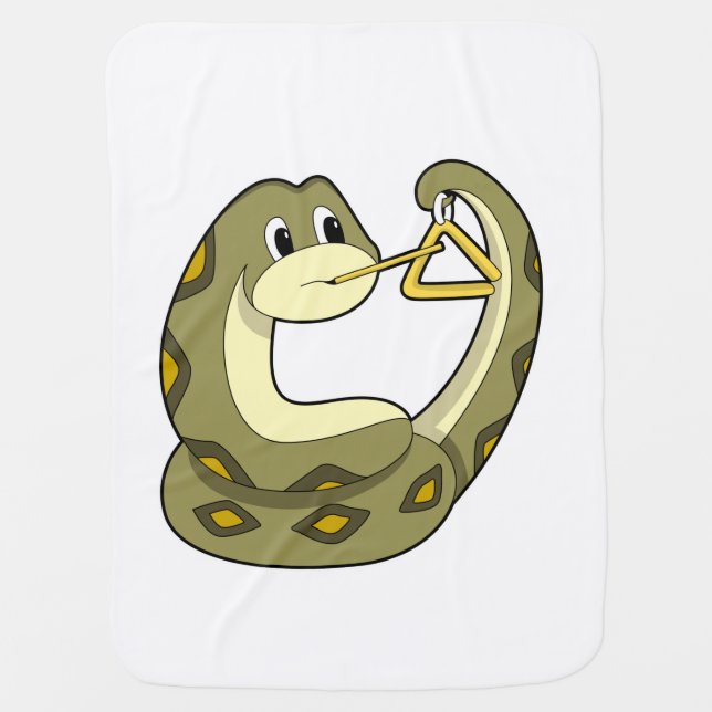 Snake at Music with Triangle.PNG Baby Blanket (Front)