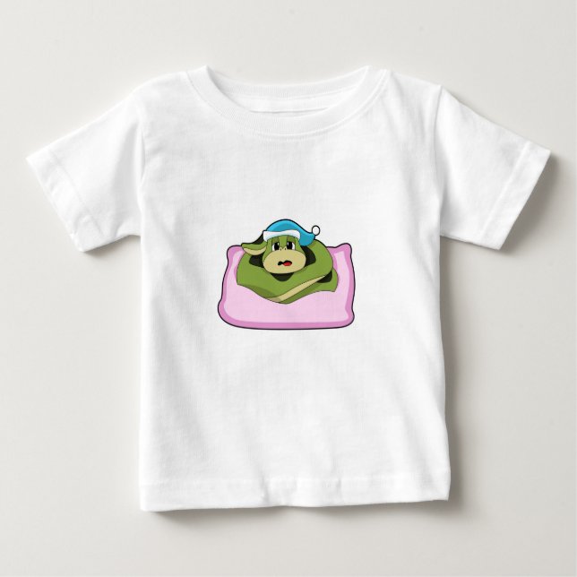 Snake at Sleeping with Nightcap Baby T-Shirt (Front)