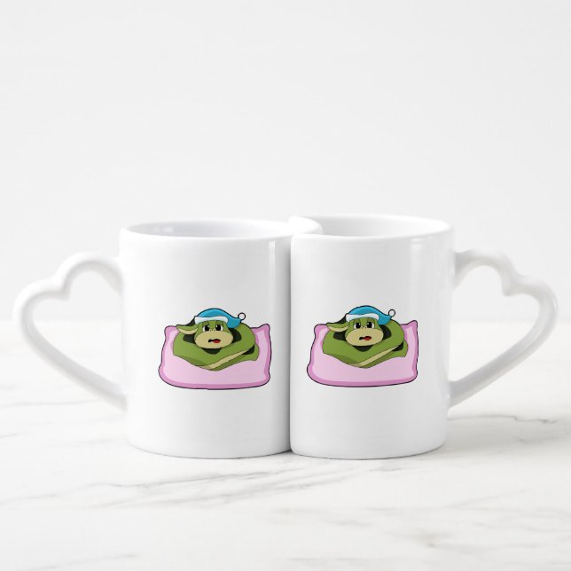 Snake at Sleeping with Nightcap Coffee Mug Set (Front Nesting)