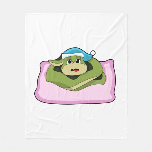 Snake at Sleeping with Nightcap Fleece Blanket