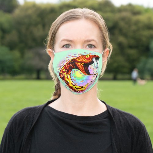 Snake Attack Psychedelic Surreal Art Adult Cloth Face Mask