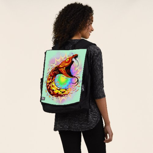 Snake Attack Psychedelic Surreal Art Backpack