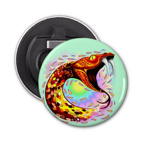 Snake Attack Psychedelic Surreal Art Bottle Opener