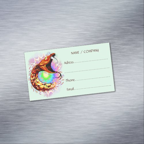 Snake Attack Psychedelic Surreal Art Business Card Magnet