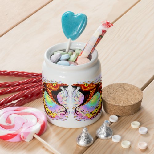 Snake Attack Psychedelic Surreal Art Candy Jar