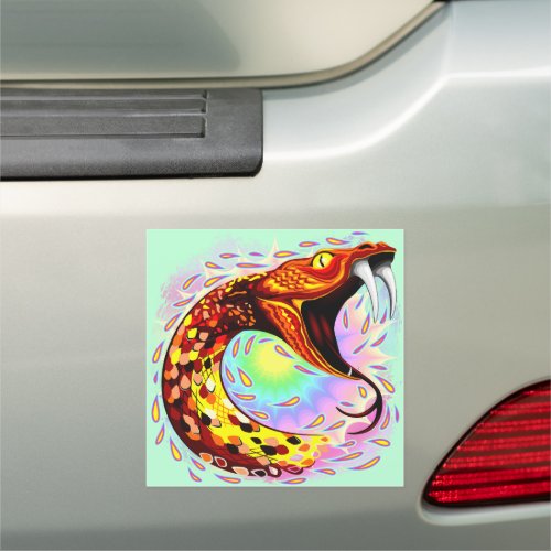 Snake Attack Psychedelic Surreal Art Car Magnet