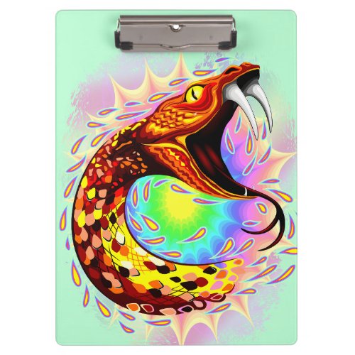 Snake Attack Psychedelic Surreal Art Clipboard