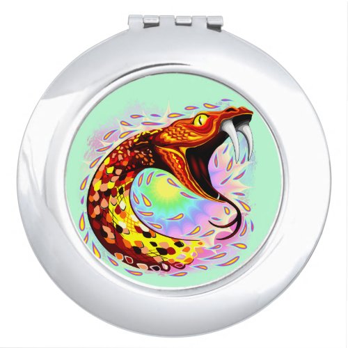 Snake Attack Psychedelic Surreal Art Compact Mirror