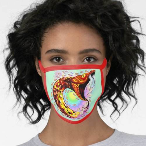 Snake Attack Psychedelic Surreal Art Face Mask