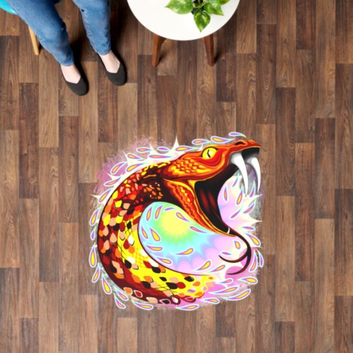 Snake Attack Psychedelic Surreal Art Floor Decals