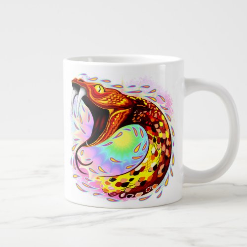 Snake Attack Psychedelic Surreal Art Giant Coffee Mug