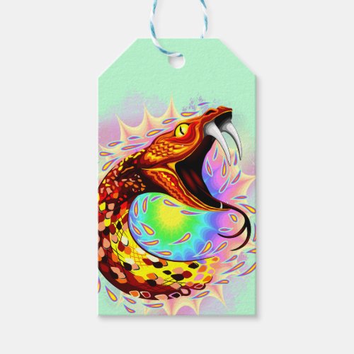Snake Attack Psychedelic Surreal Art Gift Tags