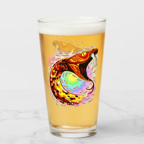 Snake Attack Psychedelic Surreal Art Glass