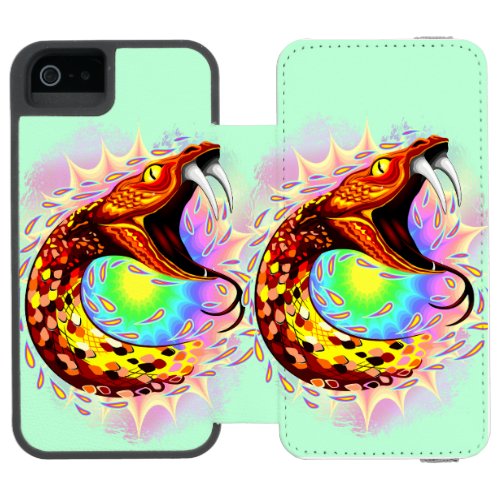 Snake Attack Psychedelic Surreal Art iPhone SE55s Wallet Case