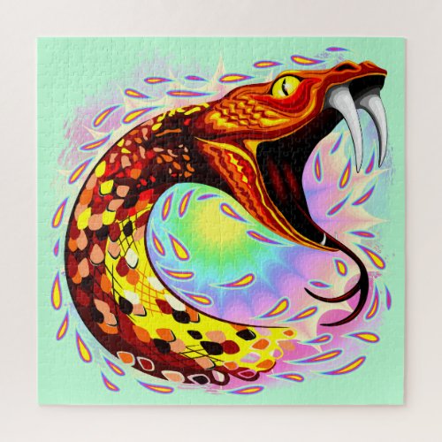 Snake Attack Psychedelic Surreal Art Jigsaw Puzzle