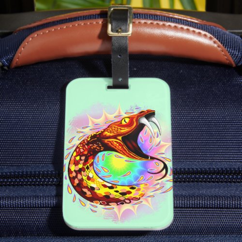 Snake Attack Psychedelic Surreal Art Luggage Tag
