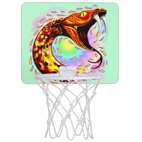 Snake Attack Psychedelic Surreal Art Mini Basketball Hoop