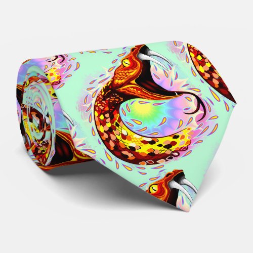 Snake Attack Psychedelic Surreal Art Neck Tie
