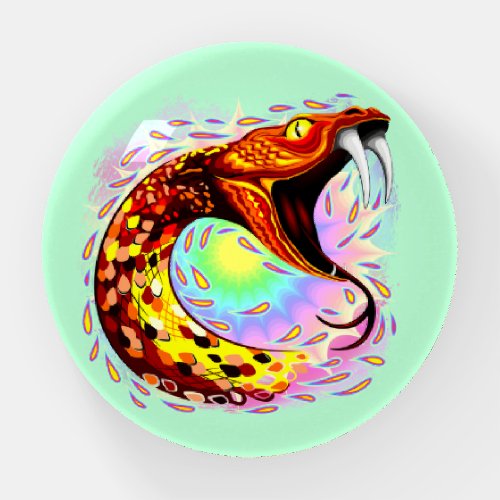 Snake Attack Psychedelic Surreal Art Paperweight