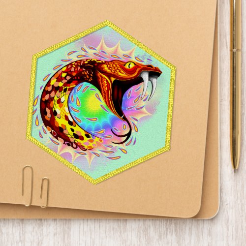 Snake Attack Psychedelic Surreal Art Patch
