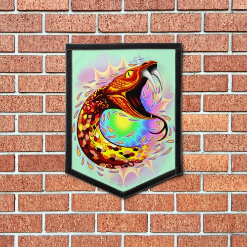 Snake Attack Psychedelic Surreal Art Pennant