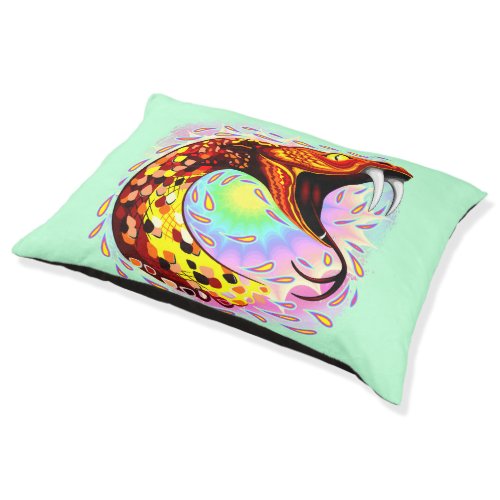 Snake Attack Psychedelic Surreal Art Pet Bed