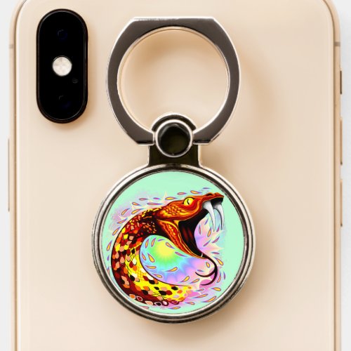 Snake Attack Psychedelic Surreal Art Phone Ring Stand