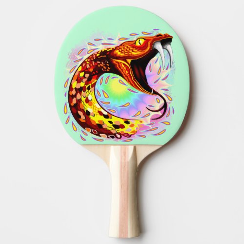 Snake Attack Psychedelic Surreal Art Ping Pong Paddle