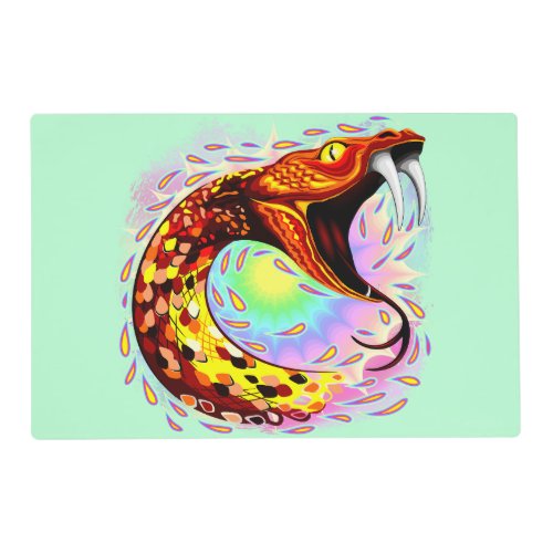 Snake Attack Psychedelic Surreal Art Placemat