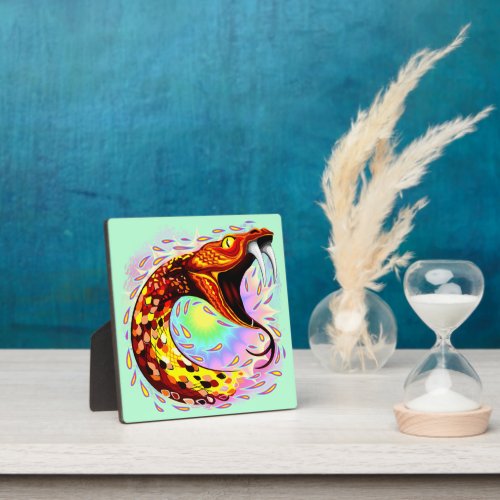 Snake Attack Psychedelic Surreal Art Plaque