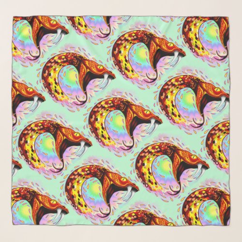 Snake Attack Psychedelic Surreal Art Scarf