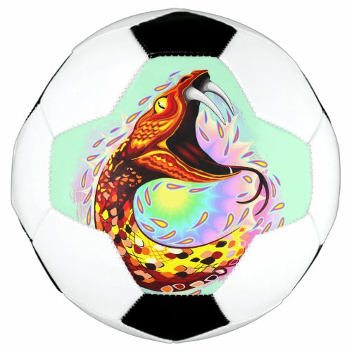 Snake Attack Psychedelic Surreal Art Soccer Ball