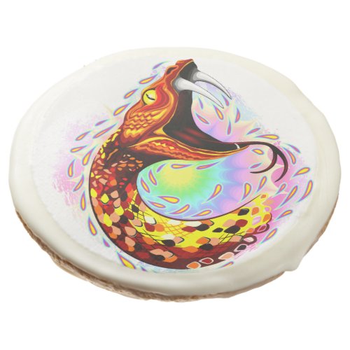 Snake Attack Psychedelic Surreal Art Sugar Cookie